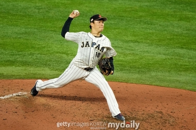 2023 월드베이스볼클래식(WBC) 대표팀 시절의 야마모토 요시노부./게티이미지코리아