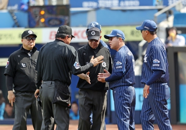 14일 대구 삼성-NC전 심판진./삼성 라이온즈