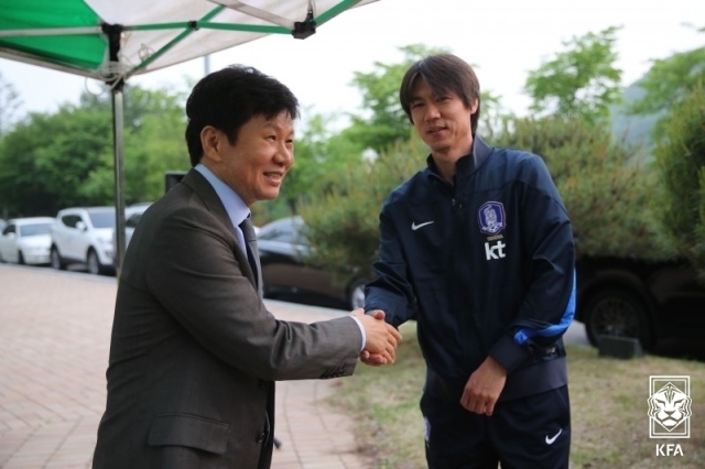 홍명보 감독과 정몽규 대한축구협회장/대한축구협회