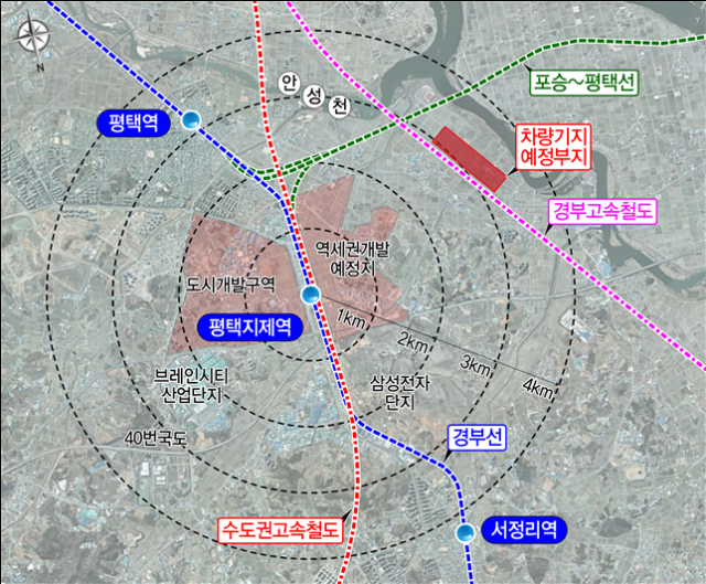 평택지제 차량기지 위치도./국가철도공단