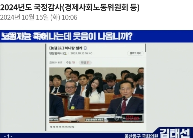 뉴진스 하니 / 마이데일리, 국회 인터넷의사중계시스템