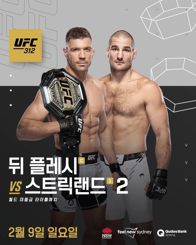 두 플레시스-스트릭랜드가 맞붙는 UFC 312 포스터. /UFC 제공