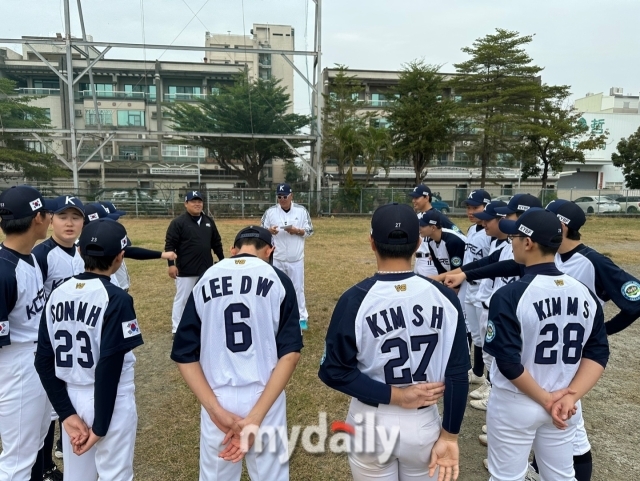 대한유소년야구연맹 주니어대표팀./타이난(대만)=노찬혁 기자