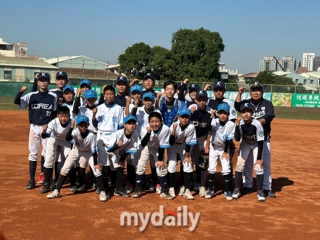 대한유소년야구연맹 유소년A대표팀./타이난(대만)=노찬혁 기자