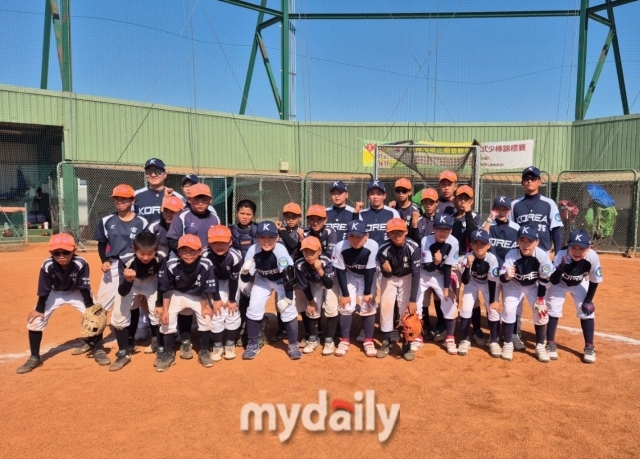 대한유소년야구연맹 18기 국가대표팀./타이난(대만)=노찬혁 기자