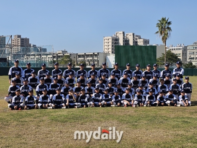 대한유소년야구연맹 18기 국가대표팀./타이난(대만)=노찬혁 기자