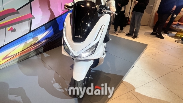 2025년형 PCX 펄 화이트 모델 앞면. /심지원 기자