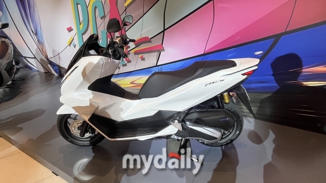 2025년형 PCX 펄 화이트 모델 측면. /심지원 기자