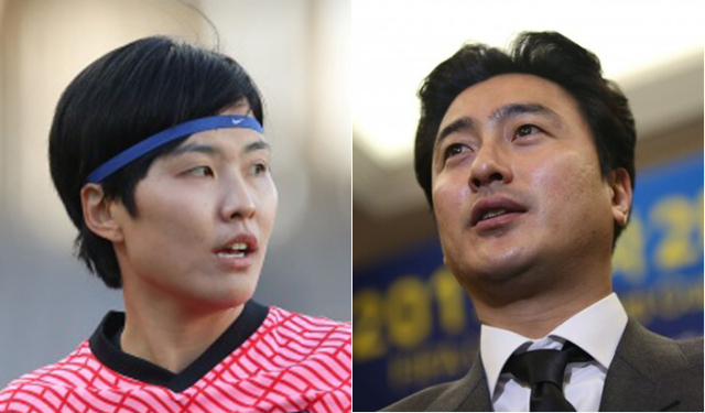 지소연(왼쪽)과 안정환. /KFA 제공