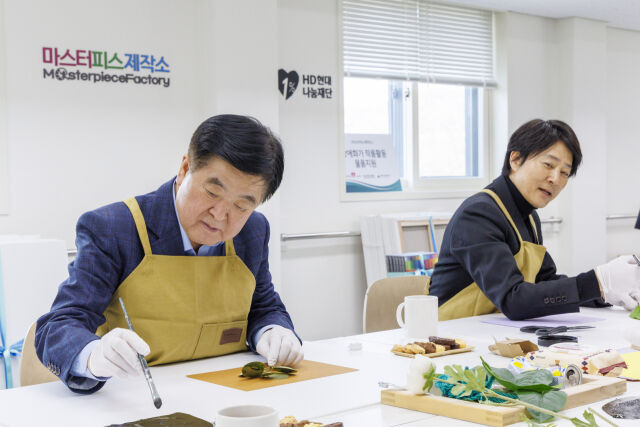 권오갑 이사장(왼쪽), 최수종 이사 등 HD현대1%나눔재단 이사진이 27일 