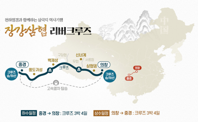 장강 삼협크루즈 일정. /롯데관광