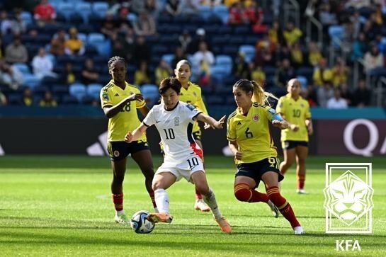 2023 여자월드컵 조별리그 한국과 콜롬비아의 경기장면./대한축구협회