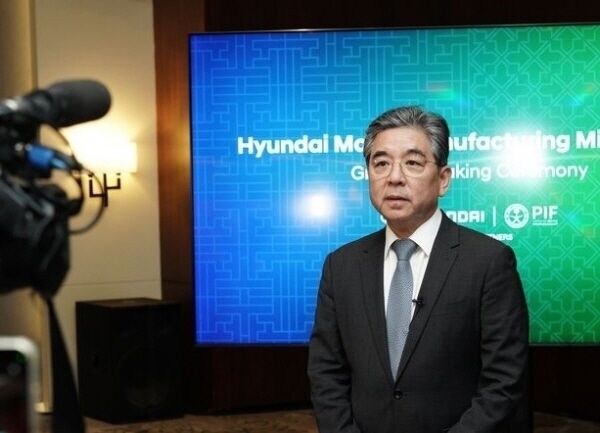 현대차 사우디아라비아 생산법인(HMMME) 착공식에 참석한 장재훈 현대차그룹 부회장. /현대차그룹