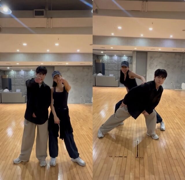 배우 강유석(왼쪽)과 안은진이 함께 릴스를 찍고 있다. / 안은진 인스타그램
