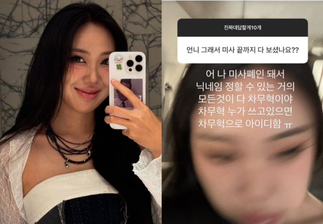 가수 이영지가 자신의 아이디가 '차무혁'임을 고백했다. / 이영지 인스타그램 캡처