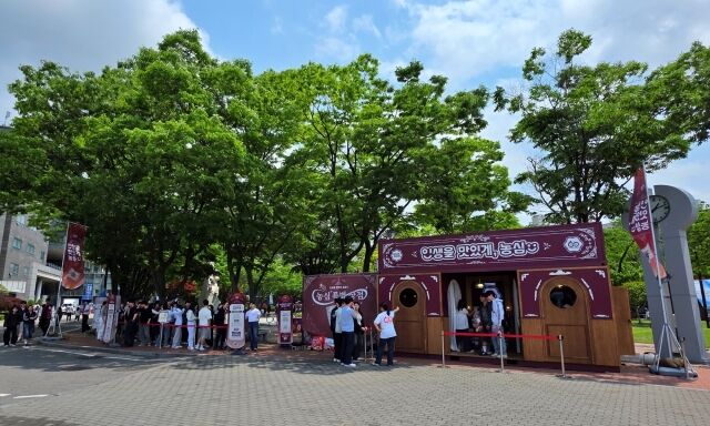 지난 20일 숭실대에 설치된 농심 캠퍼스 팝업스토어 전경. /농심