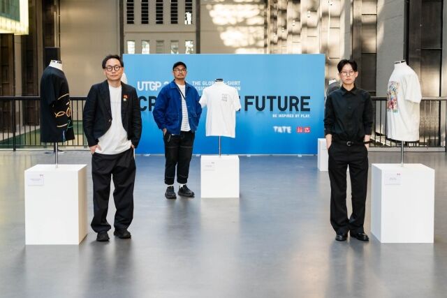 UTGP 2025 콘테스트 그랑프리(가운데), 유니클로 어워드(왼쪽), 테이트 어워드 수상자와 작품들. /유니클