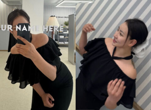 가수 조현아가 오프숄더 블라우스를 입고 가녀린 어깨선을 자랑하고 있다./조현아 인스타그램