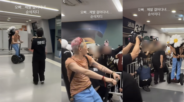 지드래곤이 팬들 사이로 지나가는 중이다./지드래곤 팬계정 (@ 8xxxxxx_gd)