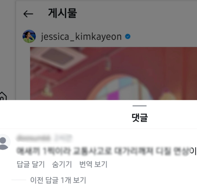 김가연 SNS 담긴 악플 / 김가연 인스타그램