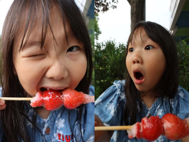 도하영이 탕후루를 먹고 있다./도경완 인스타그램