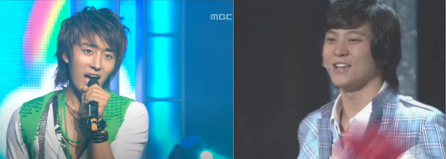 배우 손호준(왼쪽), 배우 주원의 아이돌 당시 공연 모습이다./MBC 음악중심 유튜브 캡처, 벅스 '프리즈' 영상 캡처