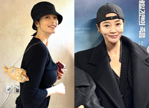 검은색 모자를 착용한 배우 김혜수의 또렷한 이목구비와 작은 얼굴이 돋보인다./ 김혜수 개인 인스타그램