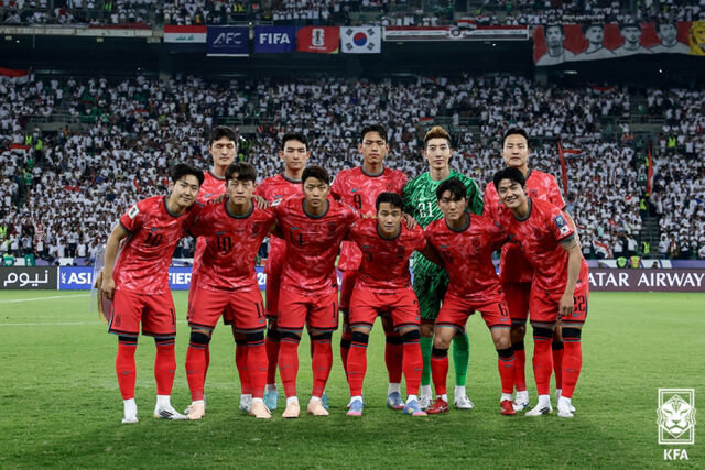 이라크와 9라운드 원정 경기에 출전한 한국 선수들. /대한축구협회 제공